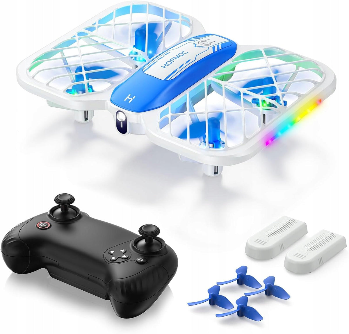 DRONE REMOTE CONTROLLED LED LIGHTS QUADROCOPTER HOFMOC 2 ROTARY BATTERIES
