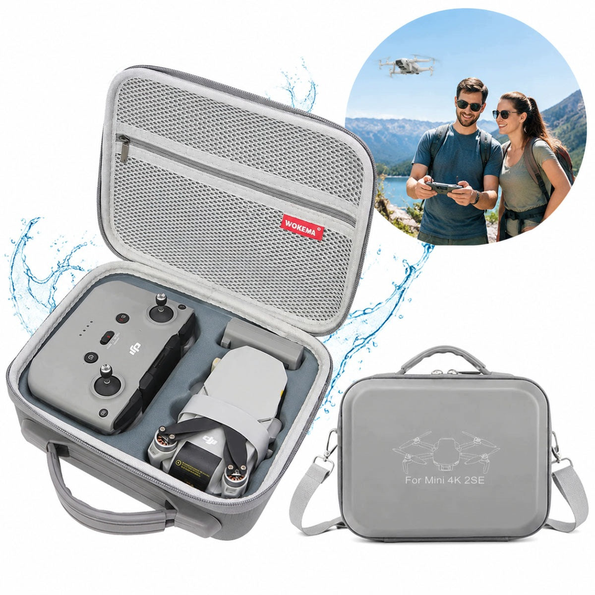 DRONE STORAGE BAG FOR DJI MINI 4K 2SE/2 CARRYING CASE PORTABLE GREY