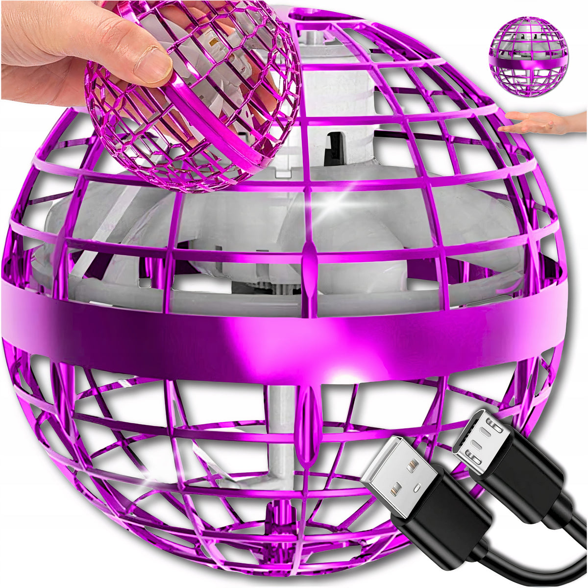 DRONE UFO REMOTE CONTROLLED HAND FLYING GLOWING COSMOSPHERE BALL FOR CHILDREN