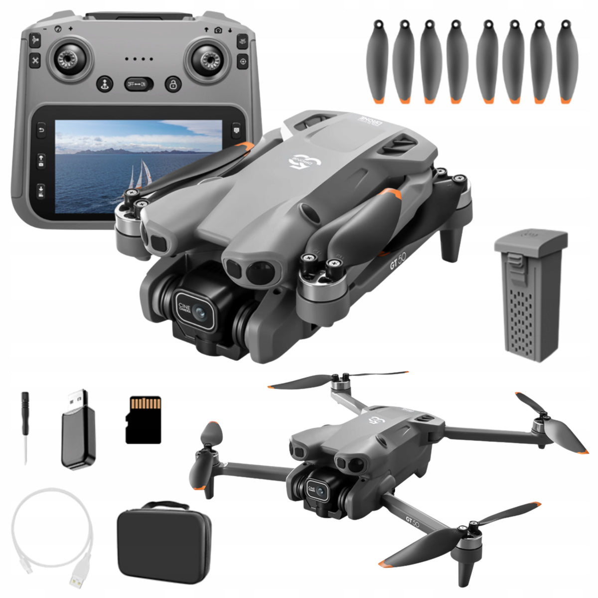 DRONE WITH CAMERA 4K WIFI FOLDABLE GPS AVOIDING OBSTACLES CASE REMOTE CONTROL +ACCESSORIES