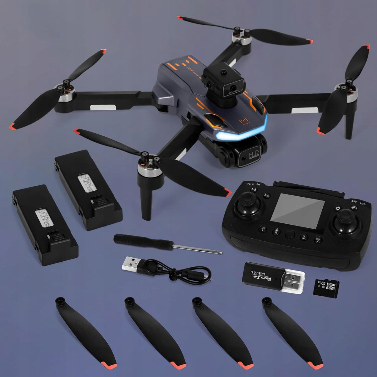 DRONE WITH CAMERA FPV LED FOLDING HEADLESS 3D FLIP Packaging status original