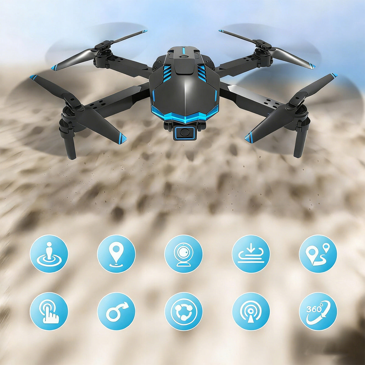 DRONE X6 PRO 1080P HD WIFI FPV CAMERA TWO BATTERIES PROPELLER GUARDS FOR KIDS Brand KAPSELL