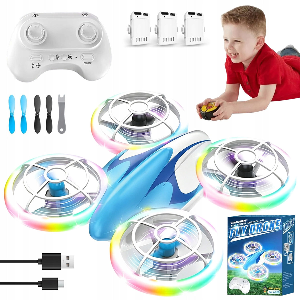 DRONES FOR CHILDREN WITH PROTECTIVE COVER IMPACT-RESISTANT ABS PLASTIC