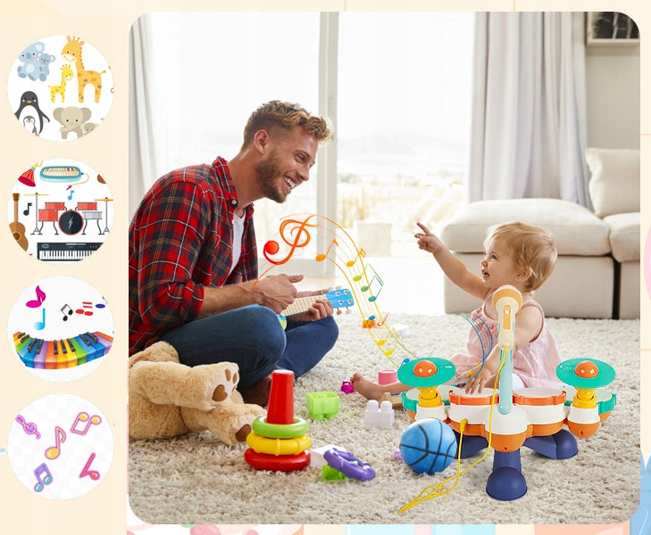 DRUM PERCUSSION 38CM+MICROPHONE INSTRUMENT FOR 1 YEAR OLD BOYS GIRLS GIFTS Packaging status original