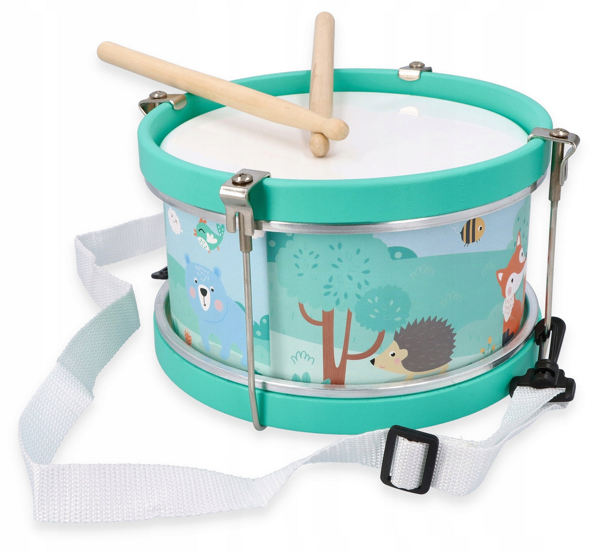 DRUM TAMBOURINE MARACAS MUSICAL INSTRUMENTS ADAMTOYS ANIMAL SET Batteries included no