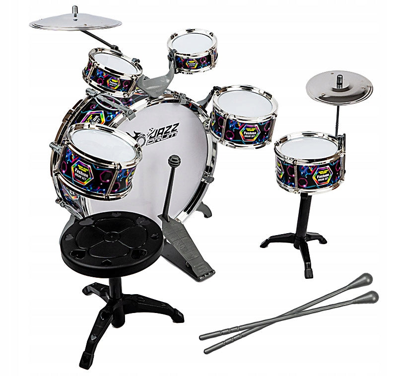 DRUMS FOR CHILDREN LARGE DRUM SET INSTRUMENT MUSICAL TOY + STOOL