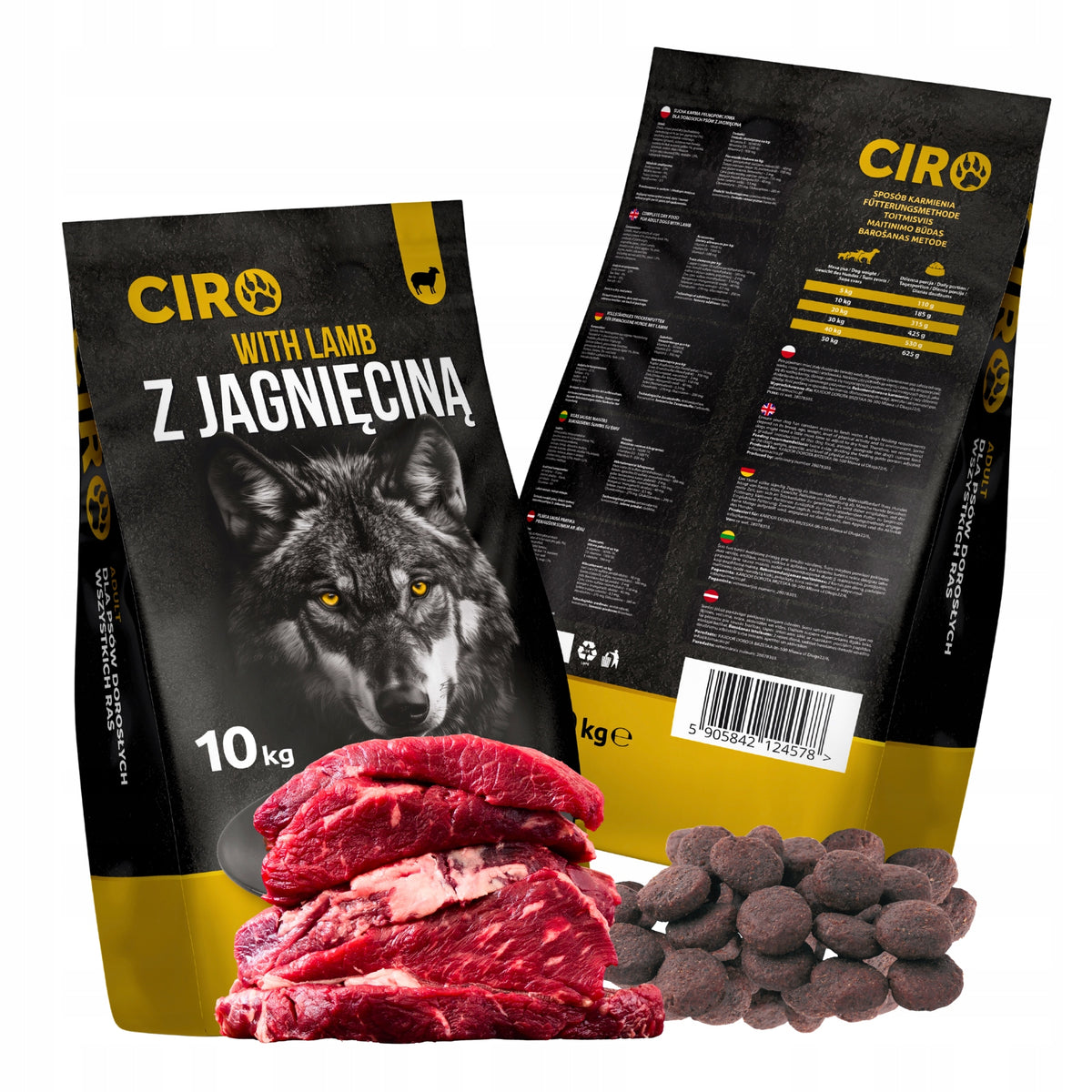 DRY DOG FOOD LAMB 10kg LAMB ADULT SHEPHERD LABRADOR GOLDEN Packaging status original