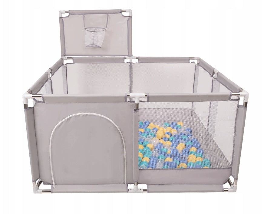 DRY FRAME POOL CLOSED WITH BASKETBALL AND VISIBLE MESH Playpen LARGE Manufacturer code kosz do koszykówki kojec ogrodzenie