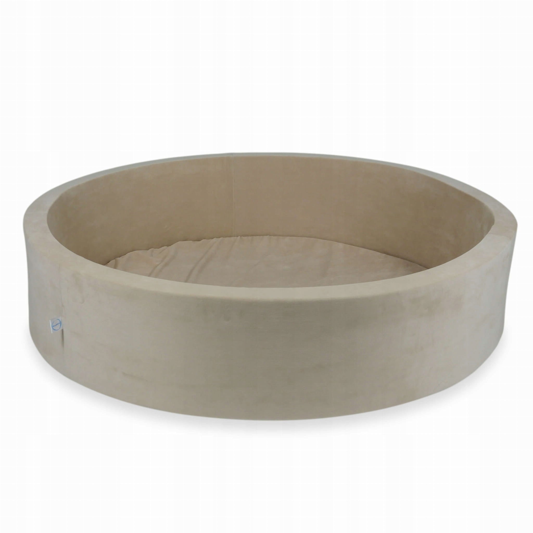 DRY POOL without balls PLAYPEN for children 130x30cm Velvet Soft Beige round