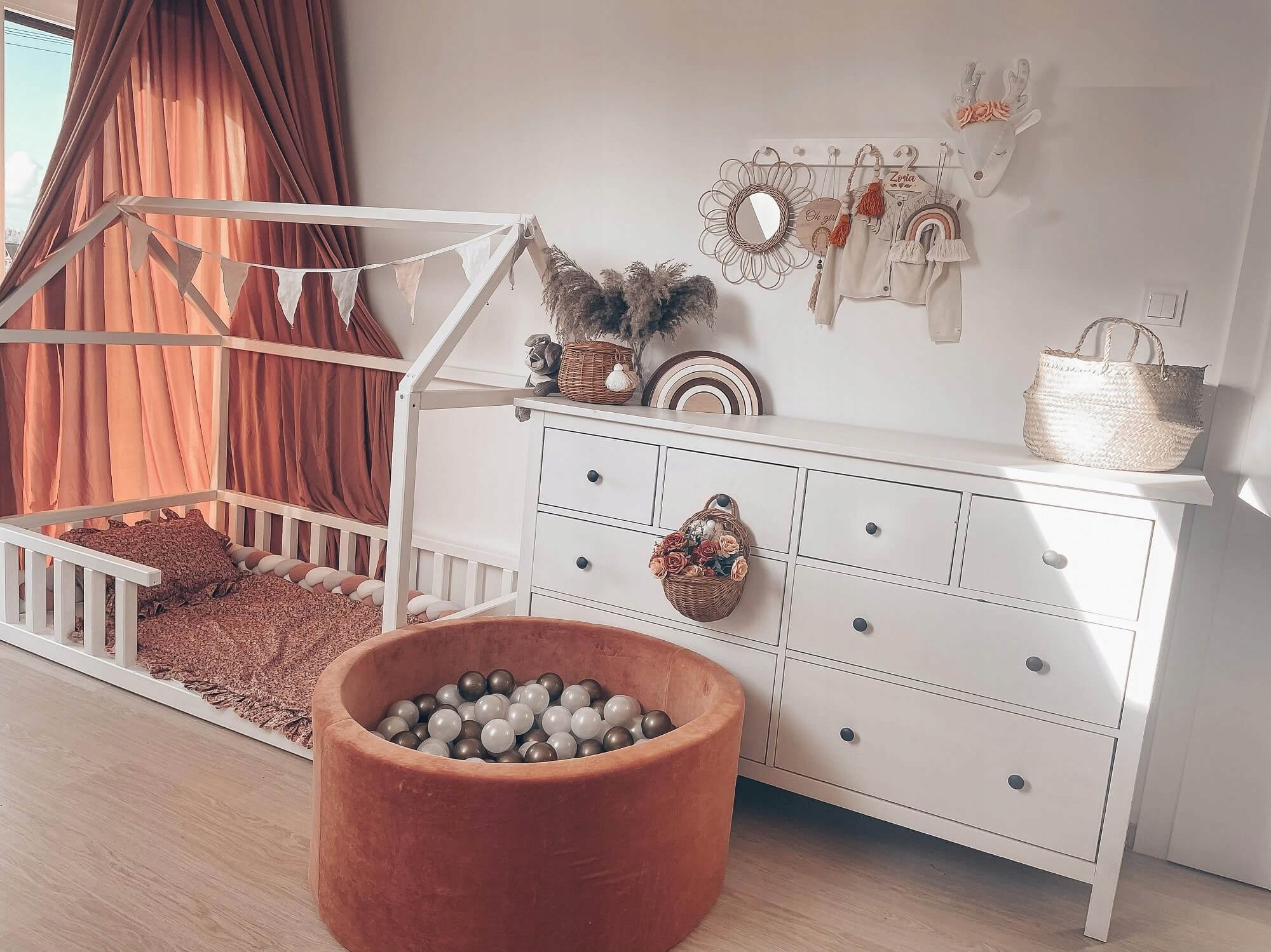 DRY POOL without balls PLAYPEN for children 90x40cm Soft Canyon Clay round Color beige