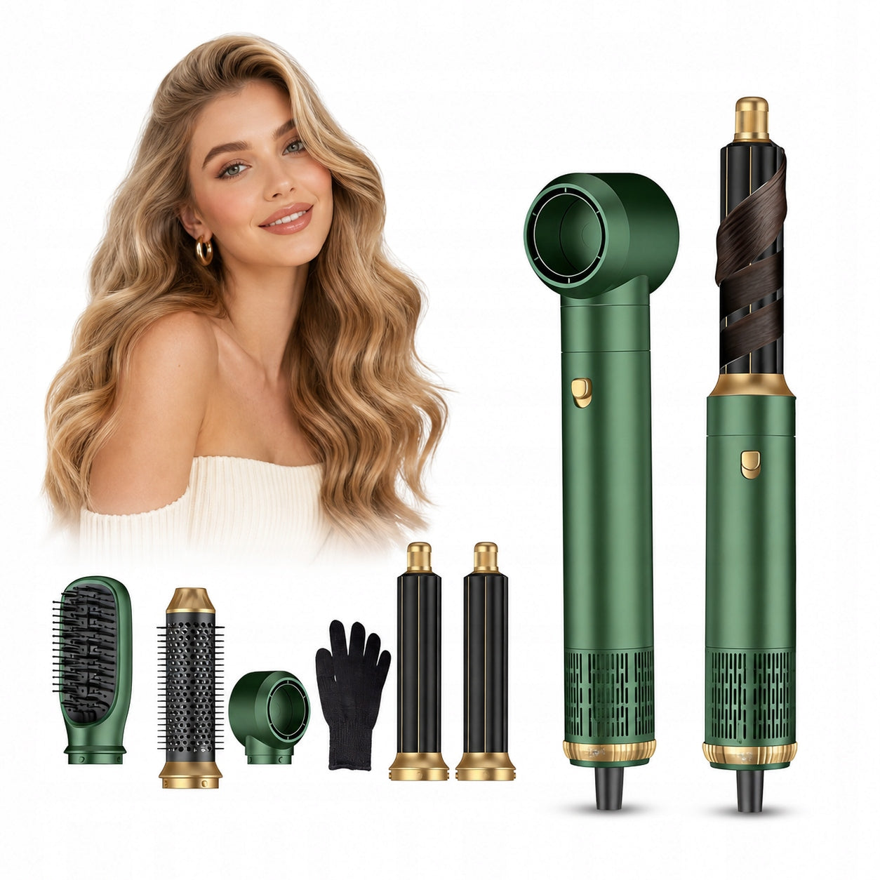 DRYER MULTIFUNCTION CURLER 5IN1 SET DRYING STRAIGHTENING COLORS