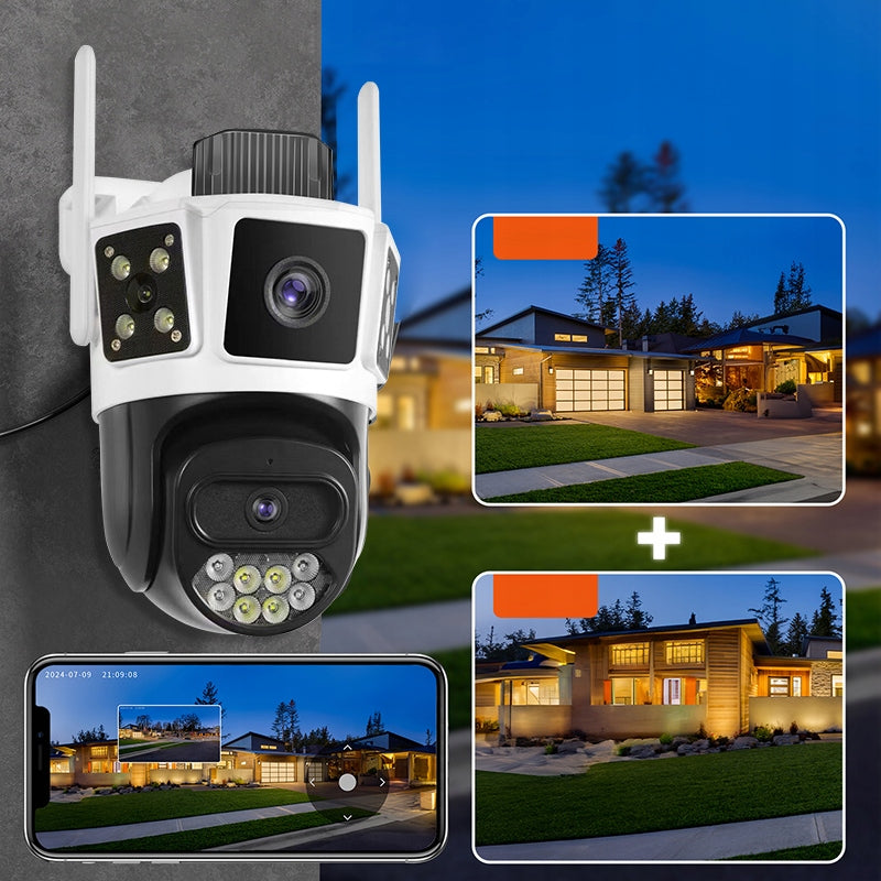 DUAL CAMERA 2X5MP 5GHz OUTDOOR ROTATING IP WIFI ALARM DETECTION WHITE Packaging status original
