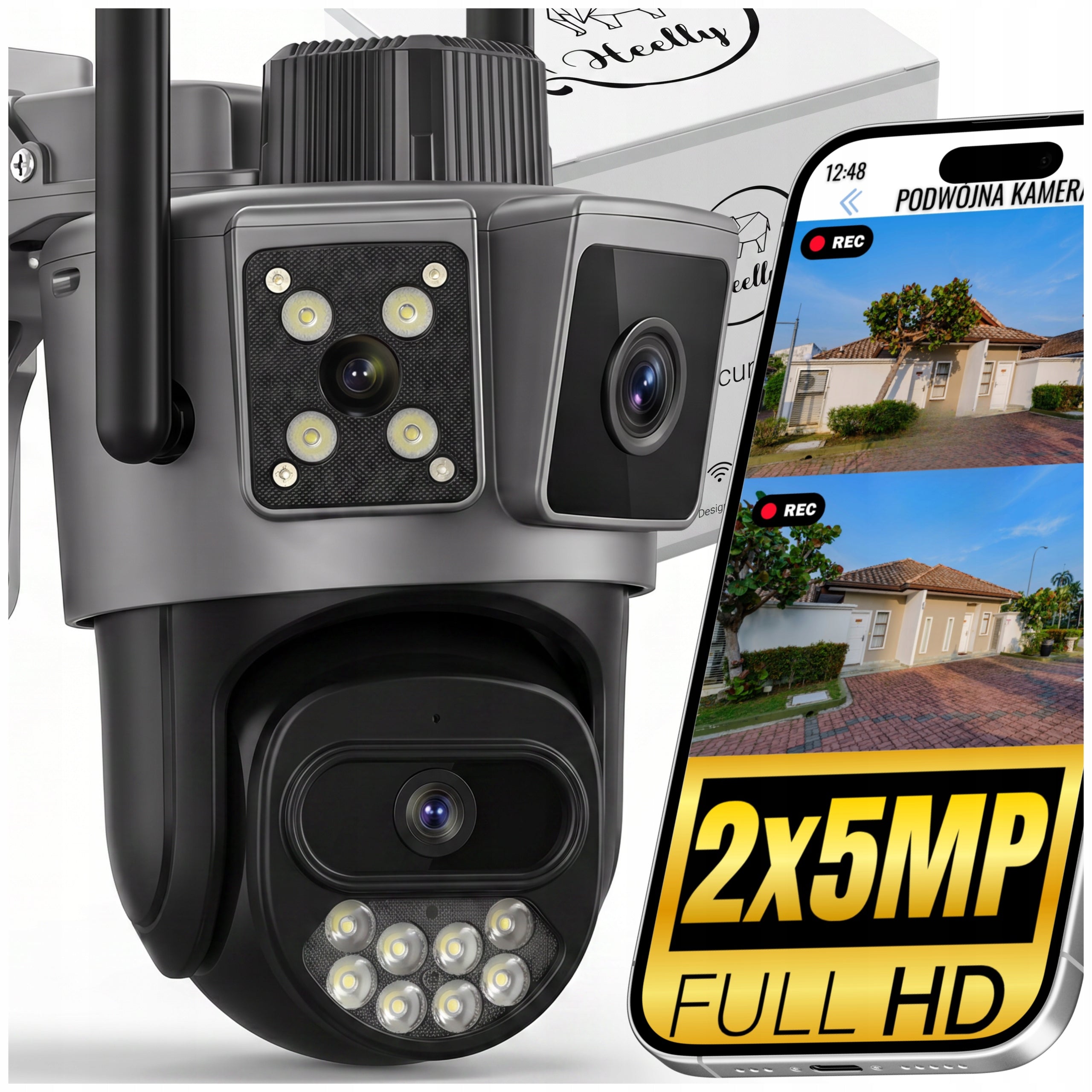DUAL CAMERA 2X5MP 5GHz ZOOM OUTDOOR ROTATING IP WIFI ALARM DETECTION