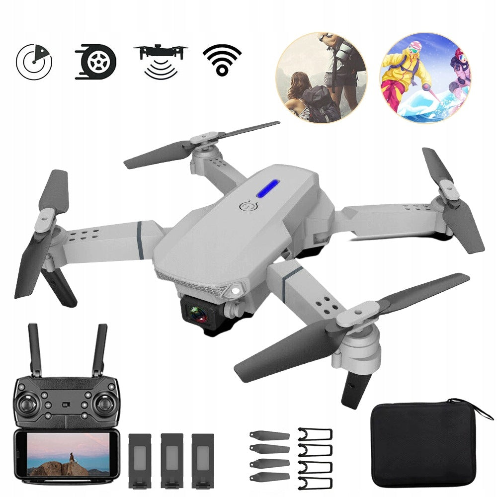 DUAL CAMERA FPV DRONE, LIGHTWEIGHT FOLDABLE QUADCOPTER DRONE, HEADLESS MODE