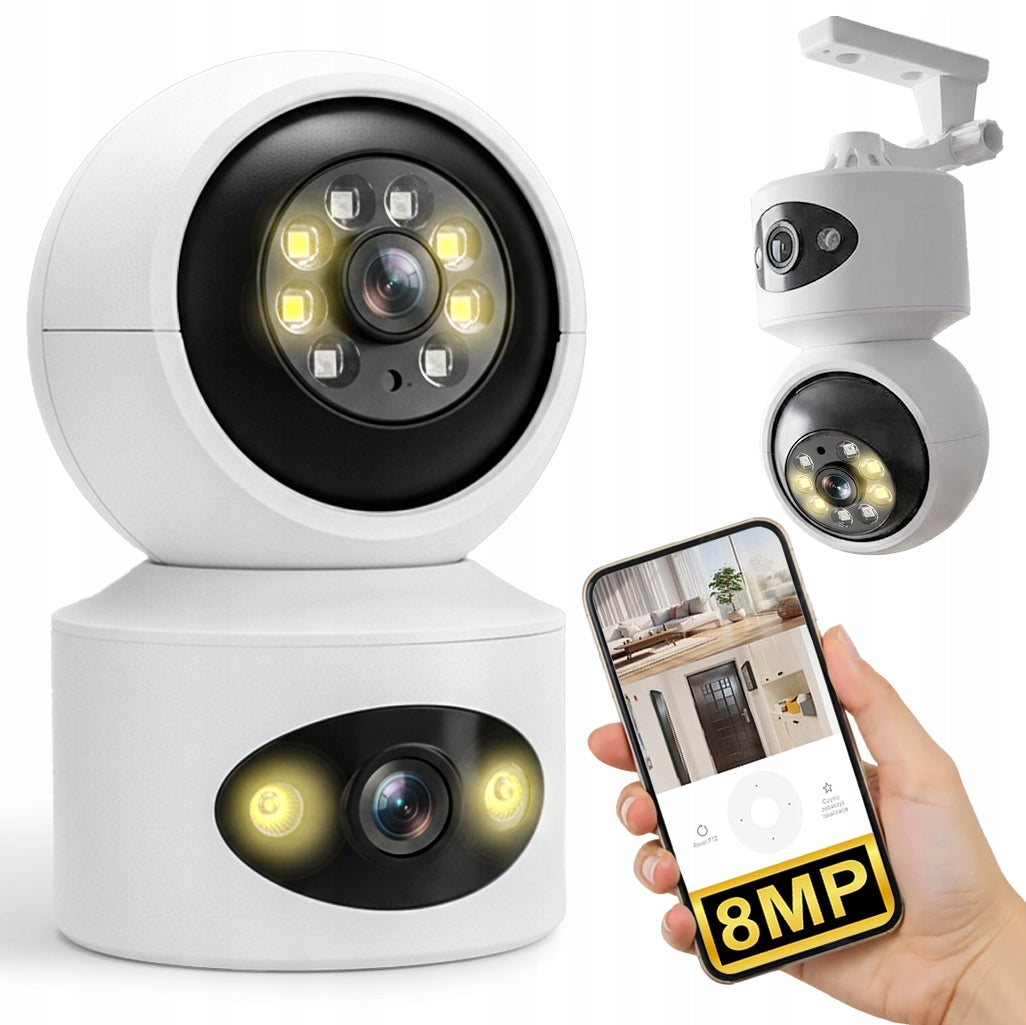 DUAL CAMERA INDOOR WIFI HOME NANNY SMART DETECTION 8MP