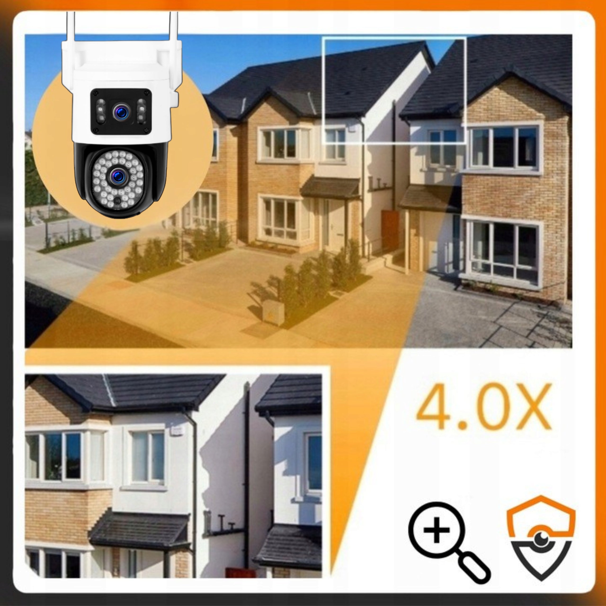 DUAL WIFI CAMERA FUNCTIONS AI OUTDOOR ROTATING 10MPX ULTRA HD MICROPHONE Kind internal external