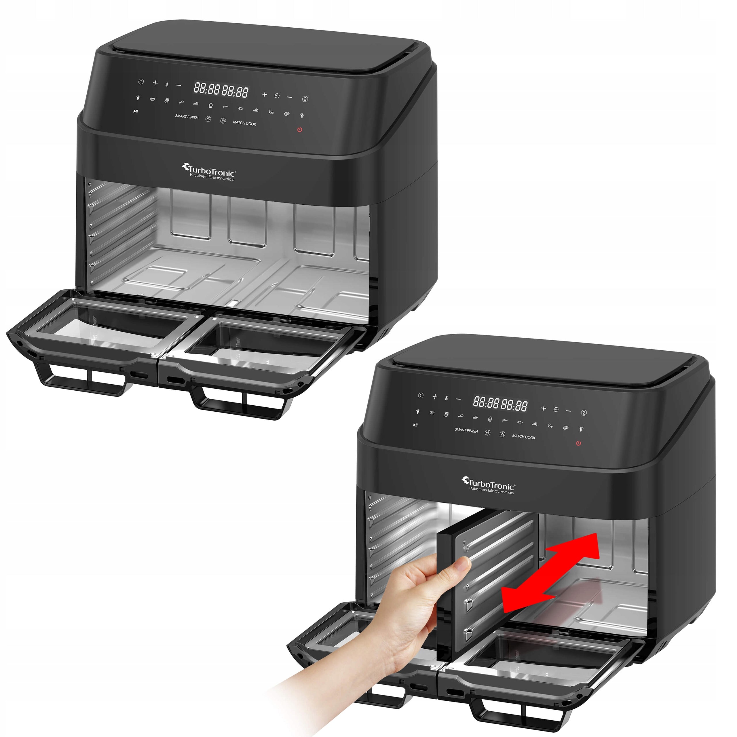 DUAL ZONE SPLIT OVEN ELECTRIC FAT FREE FRYER 12L Brand TurboTronic