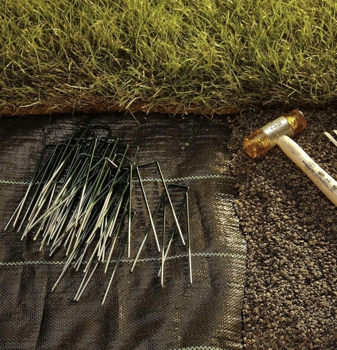 DURABLE STEEL PINS ATTACHMENT ANCHORS Artificial Grass 40 Pcs | SZ Width 0.025 m
