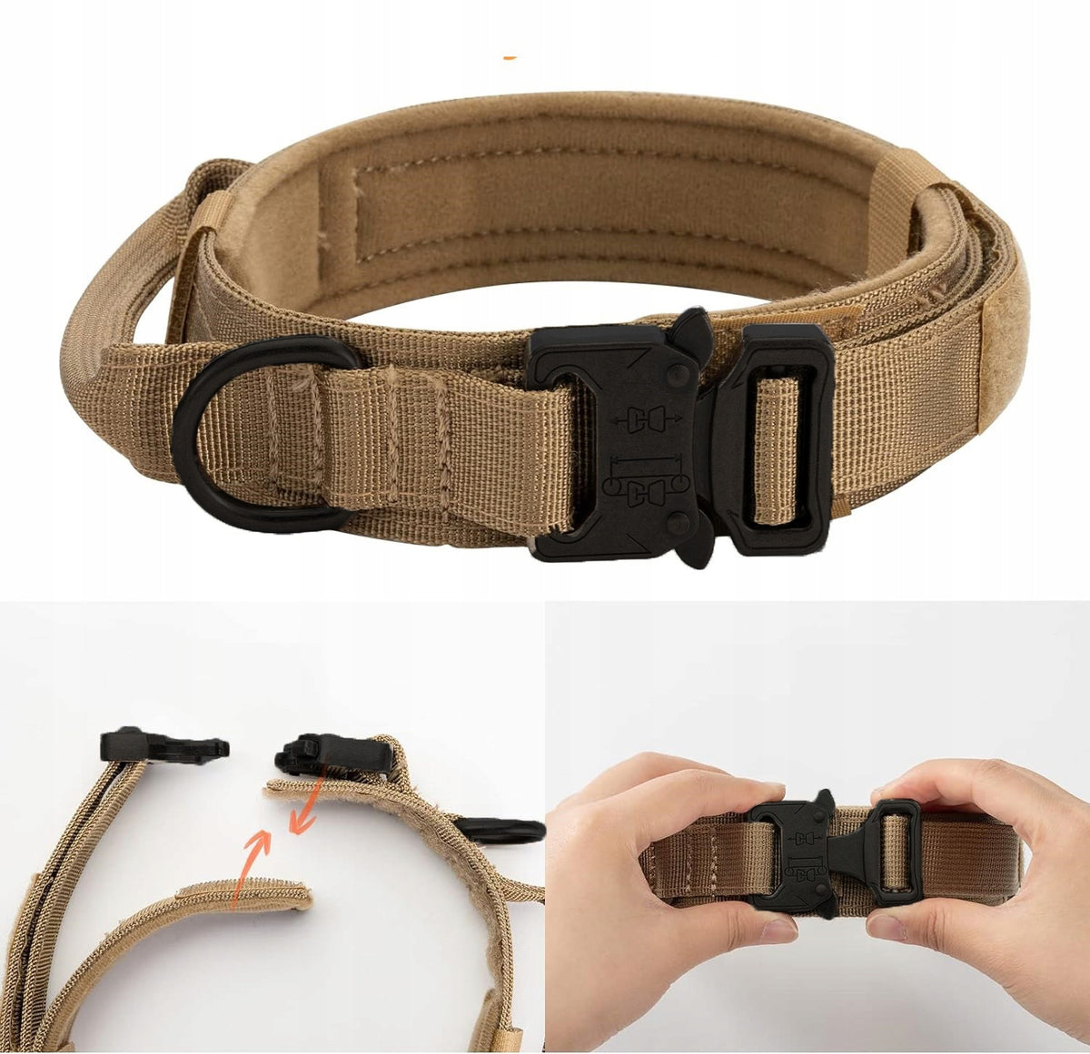 DURABLE Tactical Military STRONG Training COLLAR with DOG HANDLE Brand Psakota
