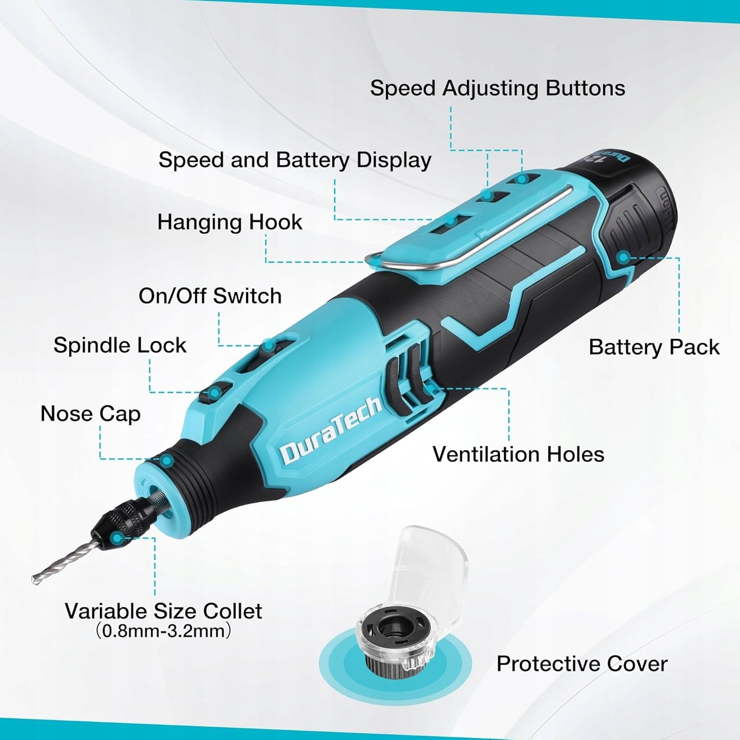 DURATECH cordless rotary tool 12V 35000 rpm 118 accessories Manufacturer code 820909606284