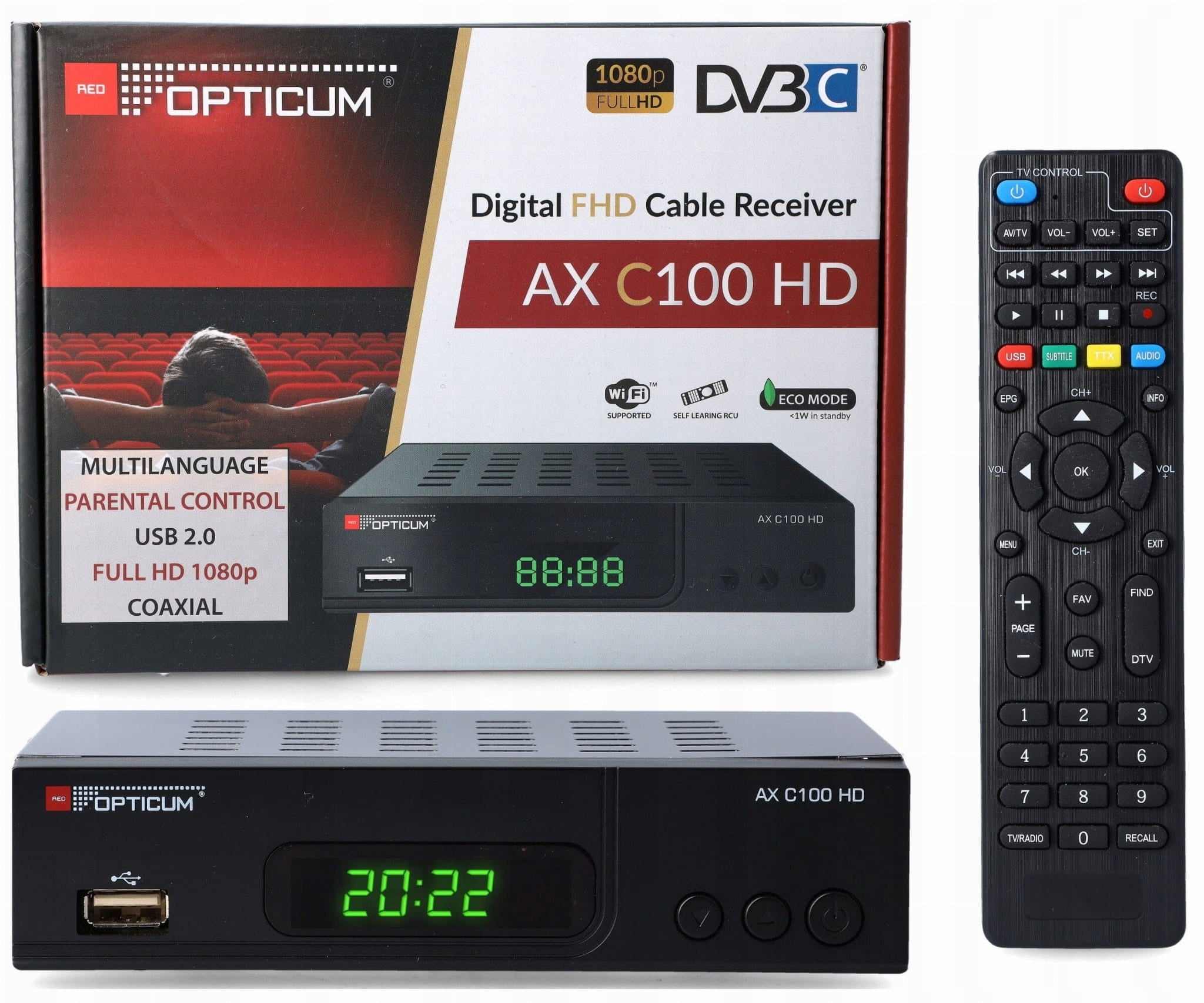 DVB-C Digital Decoder for HD MPEG4 Cable Opticum Cable TV Tuner