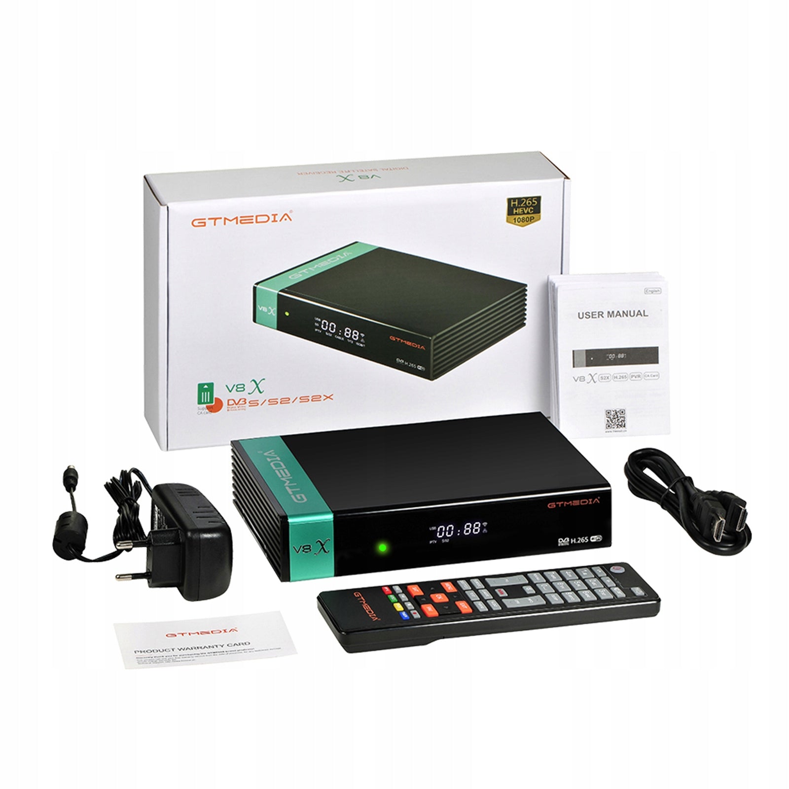DVB-S, DVB-S2, DVB-T GT Media V8X decoder