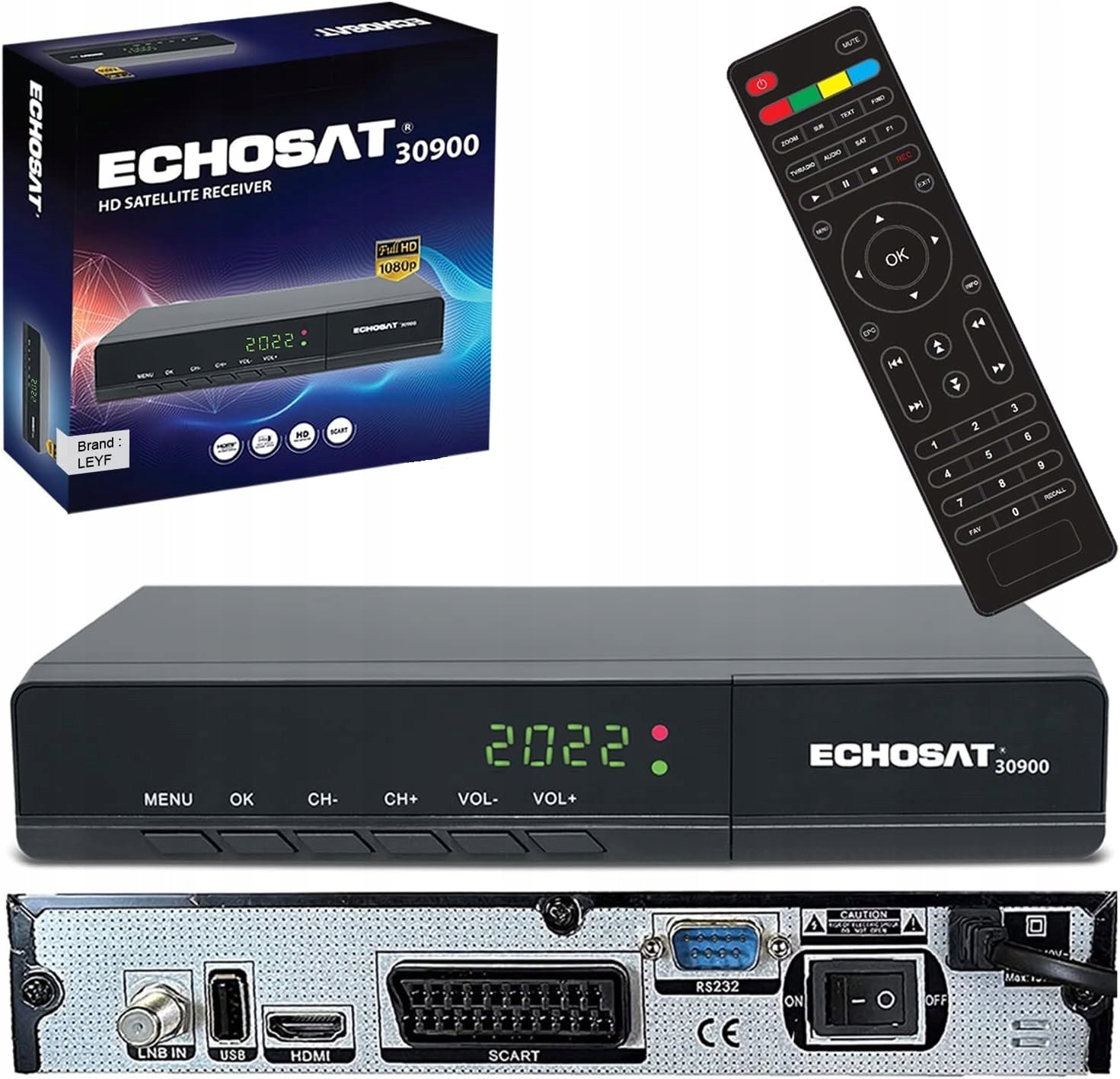 DVB-S, DVB-S2 ECHOSAT 30900 HDMI, USB 2.0, Full HD 1080p