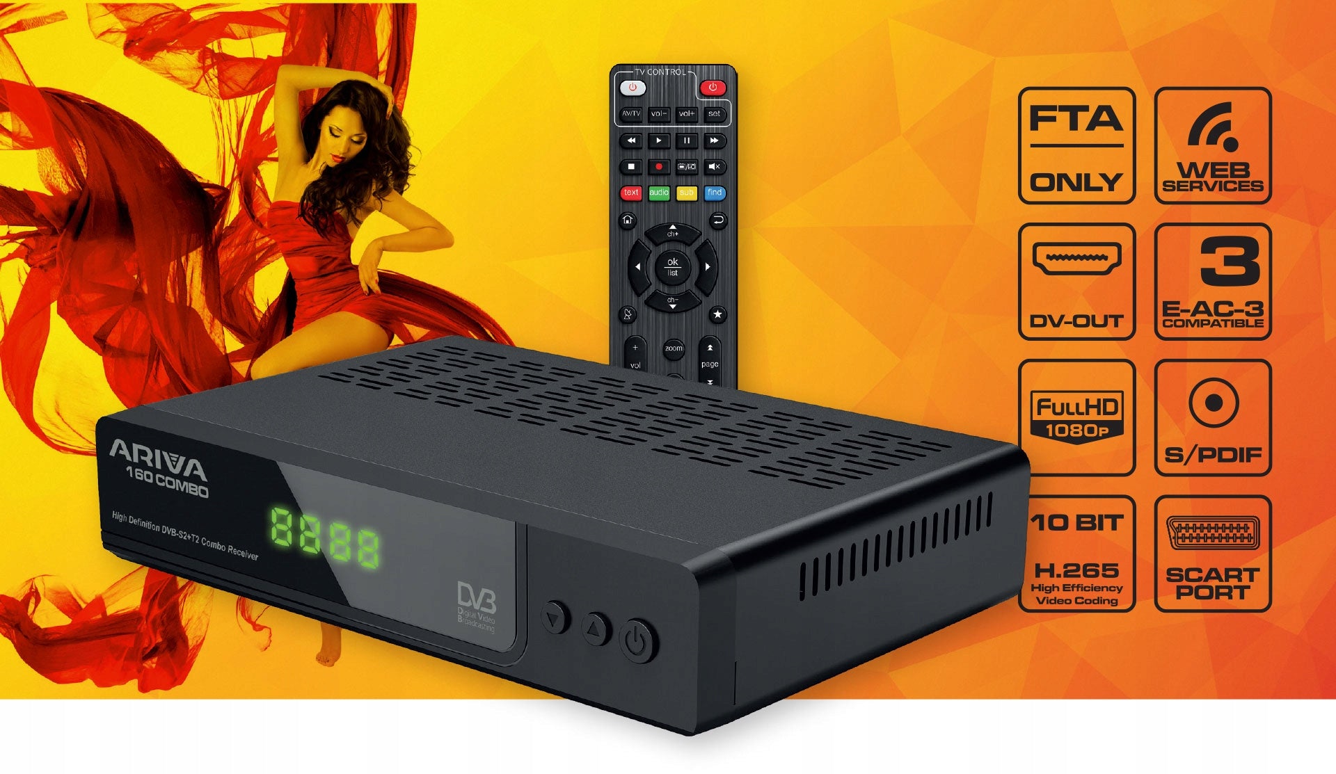 DVB-S/T receiver Ferguson Ariva 160 Combo FTA TERRESTRIAL HEVC SATELLITE Manufacturer code 5907115004686