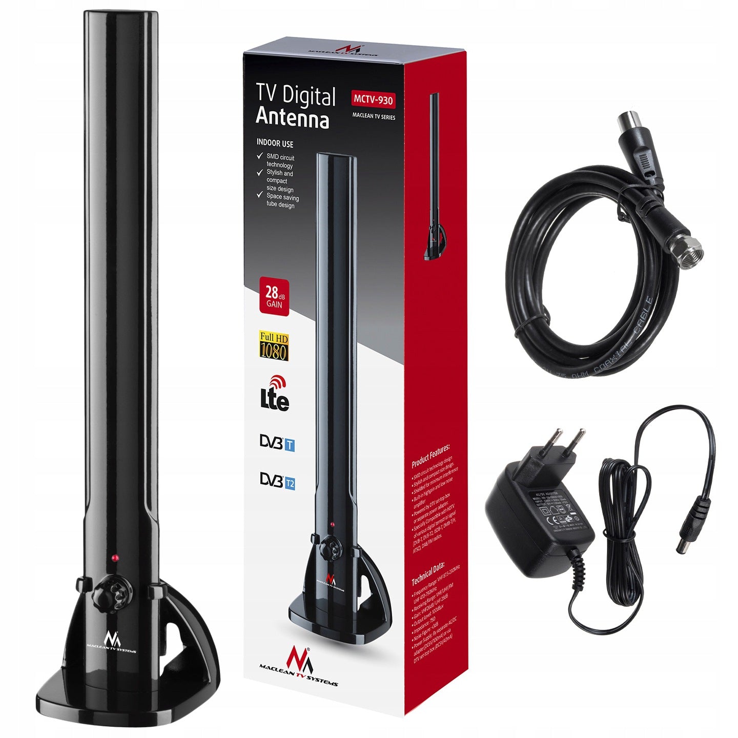 DVB-T DAB FM INDOOR TV ANTENNA 100dBuV