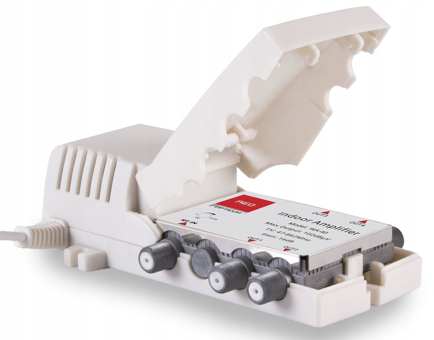 DVB-T FM 1/ 4 Output Antenna DVB-T Signal Amplifier 16dB Opticum