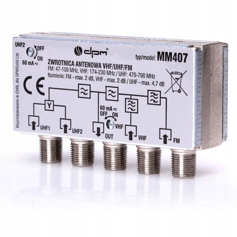 DVB-T FM/VHF/UHF1/UHF2 DPM ANTENNA CROSSOVER Manufacturer code MM407