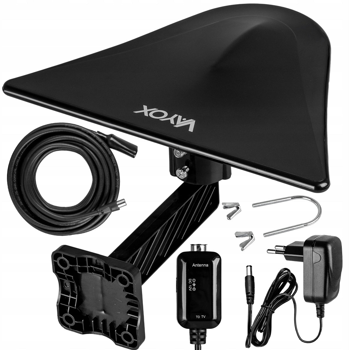 DVB-T2 ANTENNA FOR TERRESTRIAL TV EXTERNAL ACTIVE LTE 4K MUX8 VHF UHF VAYOX