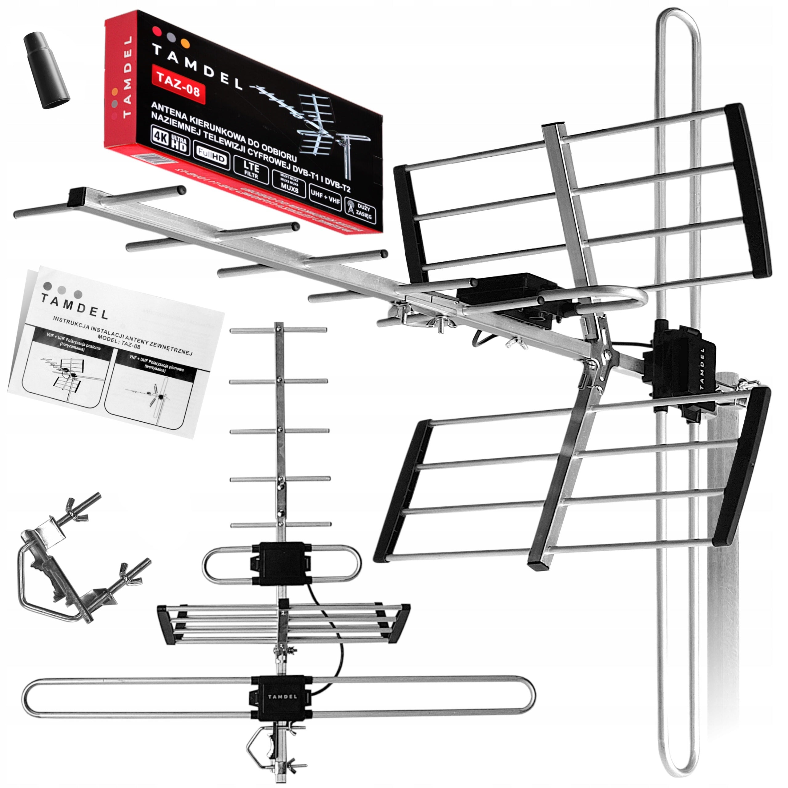 DVB-T2 COMBO MUX-8 VHF/UHF Outdoor 4K LTE TV Antenna Strong