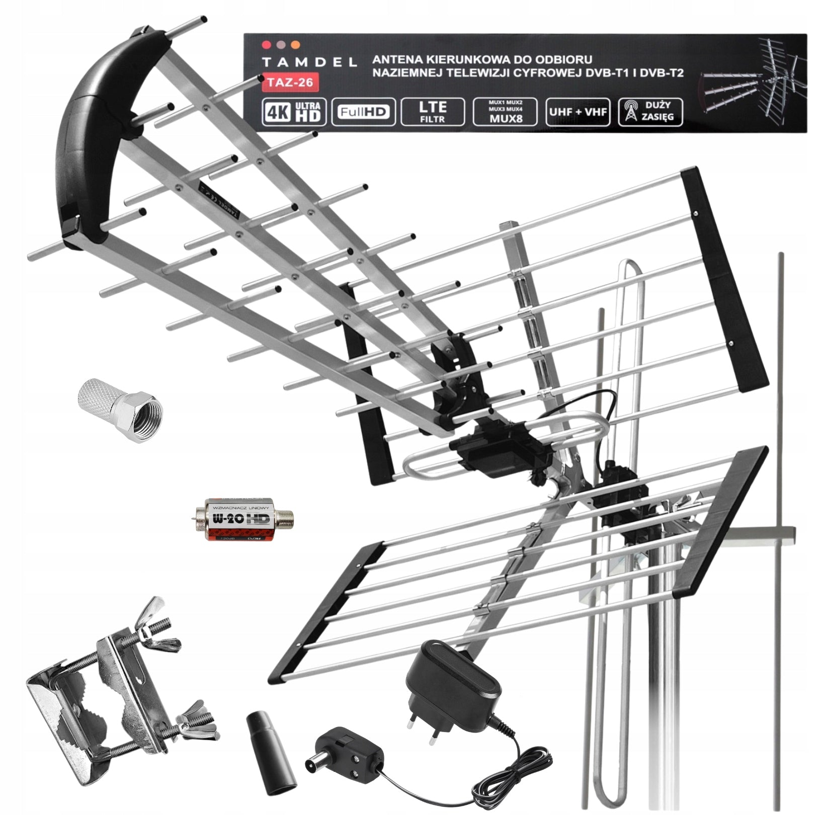 DVB-T2 COMBO MUX8 4K LTE terrestrial TV antenna active with amplifier Packaging status original