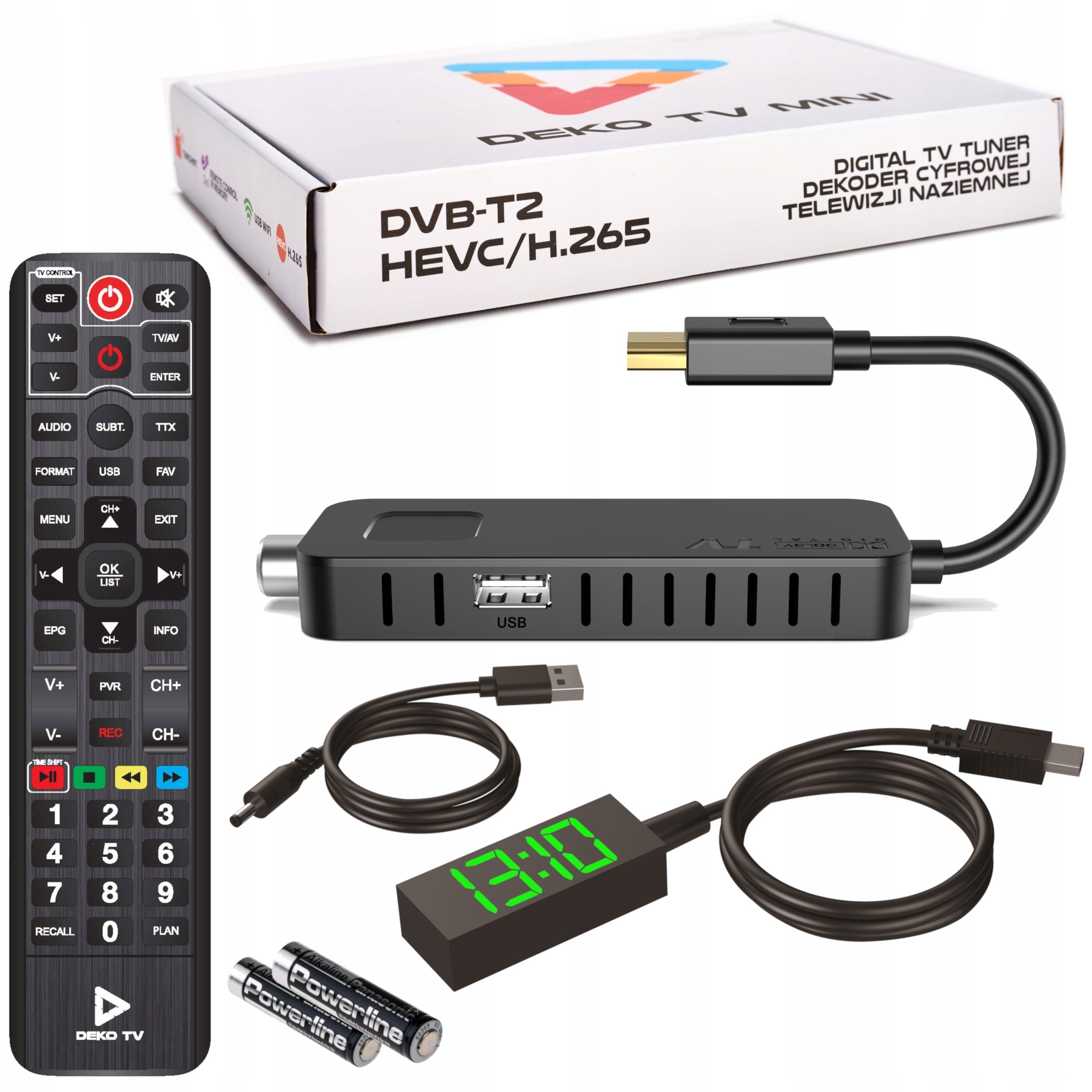 DVB-T2 HEVC TUNER Set Top Box for Terrestrial TV with HDMI Recording Function
