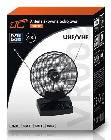 DVB-T2 Terrestrial TV Room Antenna with 36dB Amplifier for Decoder Manufacturer code LXDVBT02