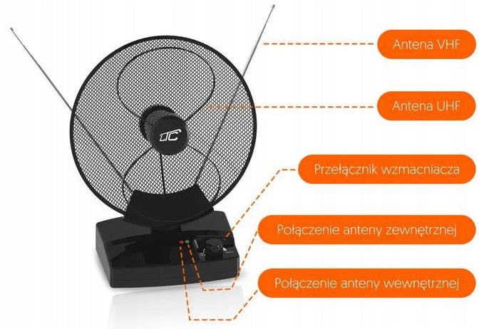 DVB-T2 Terrestrial TV Room Antenna with 36dB Amplifier for Decoder Packaging status original