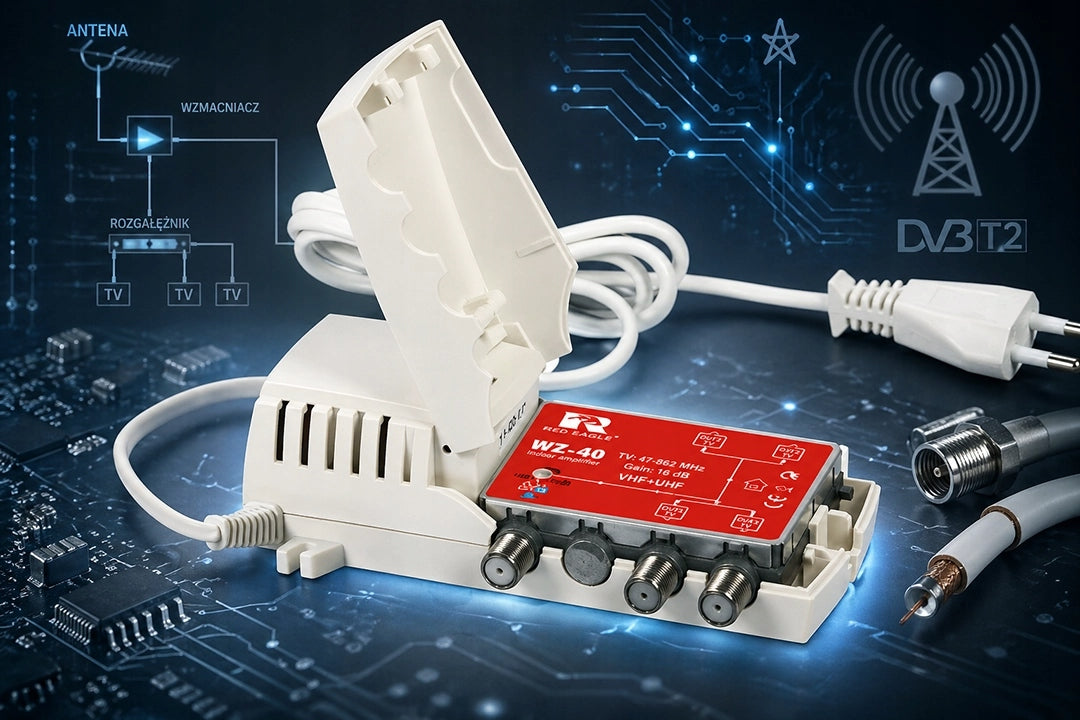 DVB-T2 amplifier WZ-40 Red Eagle 4 outputs Packaging status original