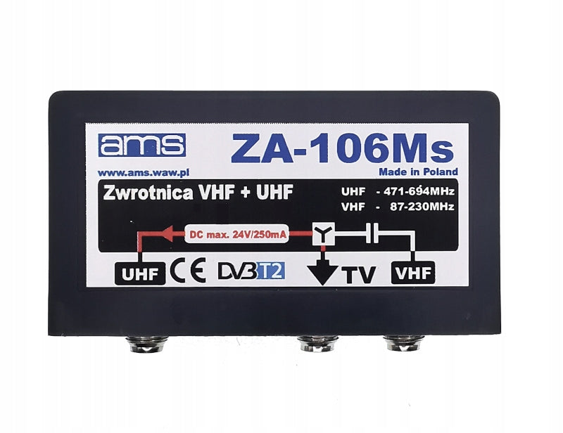 DVB-T2 outdoor antenna crossover ZA-106Ms VHF / UHF filter LTE AMS Packaging status original