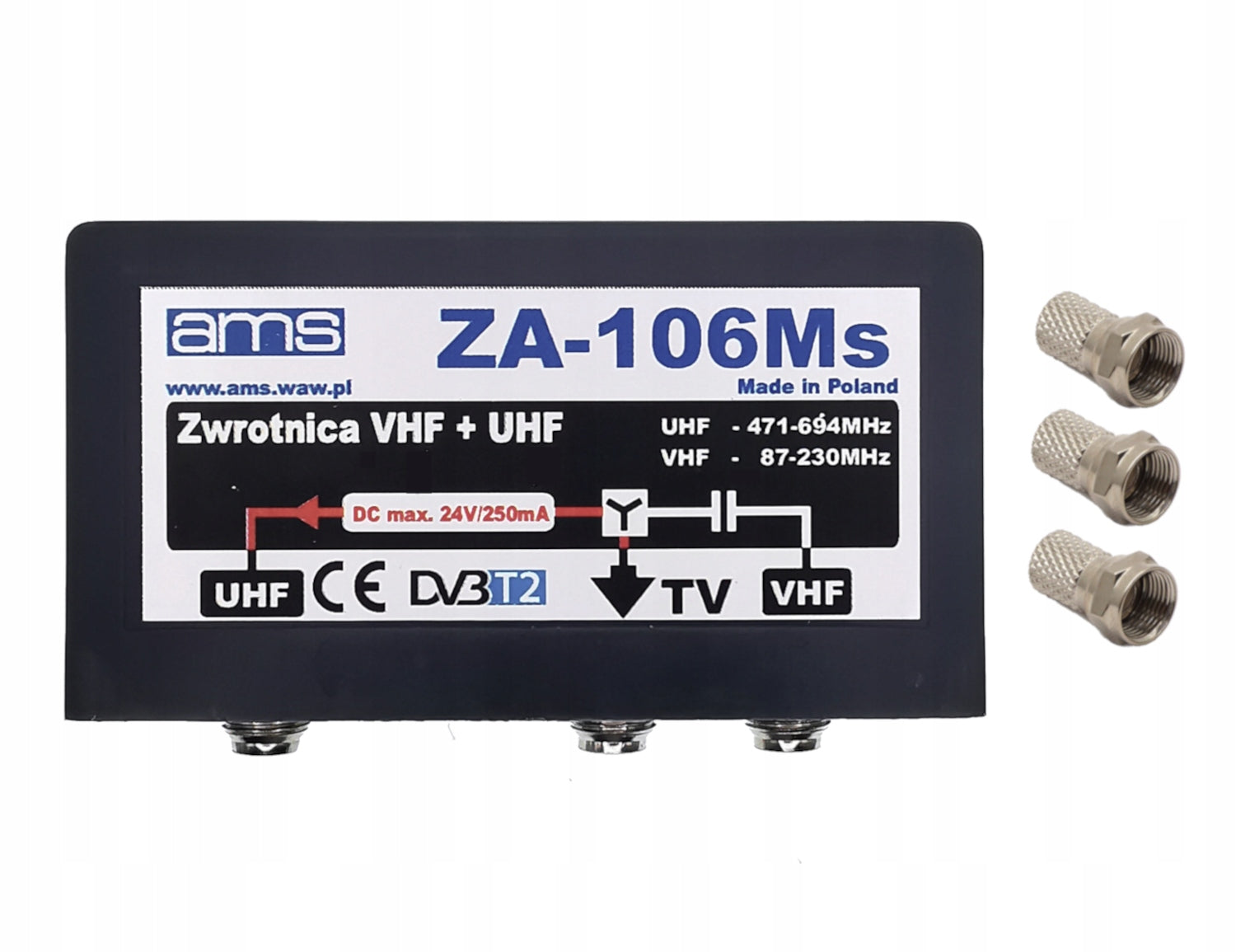DVB-T2 outdoor antenna crossover ZA-106Ms VHF / UHF filter LTE AMS