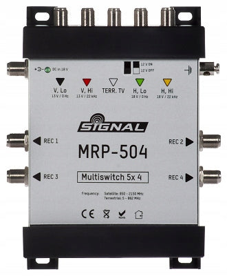 DVB-T2 satellite multiswitch MRP-504 5 inputs 4 outputs 5/4 Signal Manufacturer code R68504