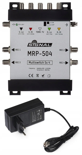 DVB-T2 satellite multiswitch MRP-504 5 inputs 4 outputs 5/4 Signal