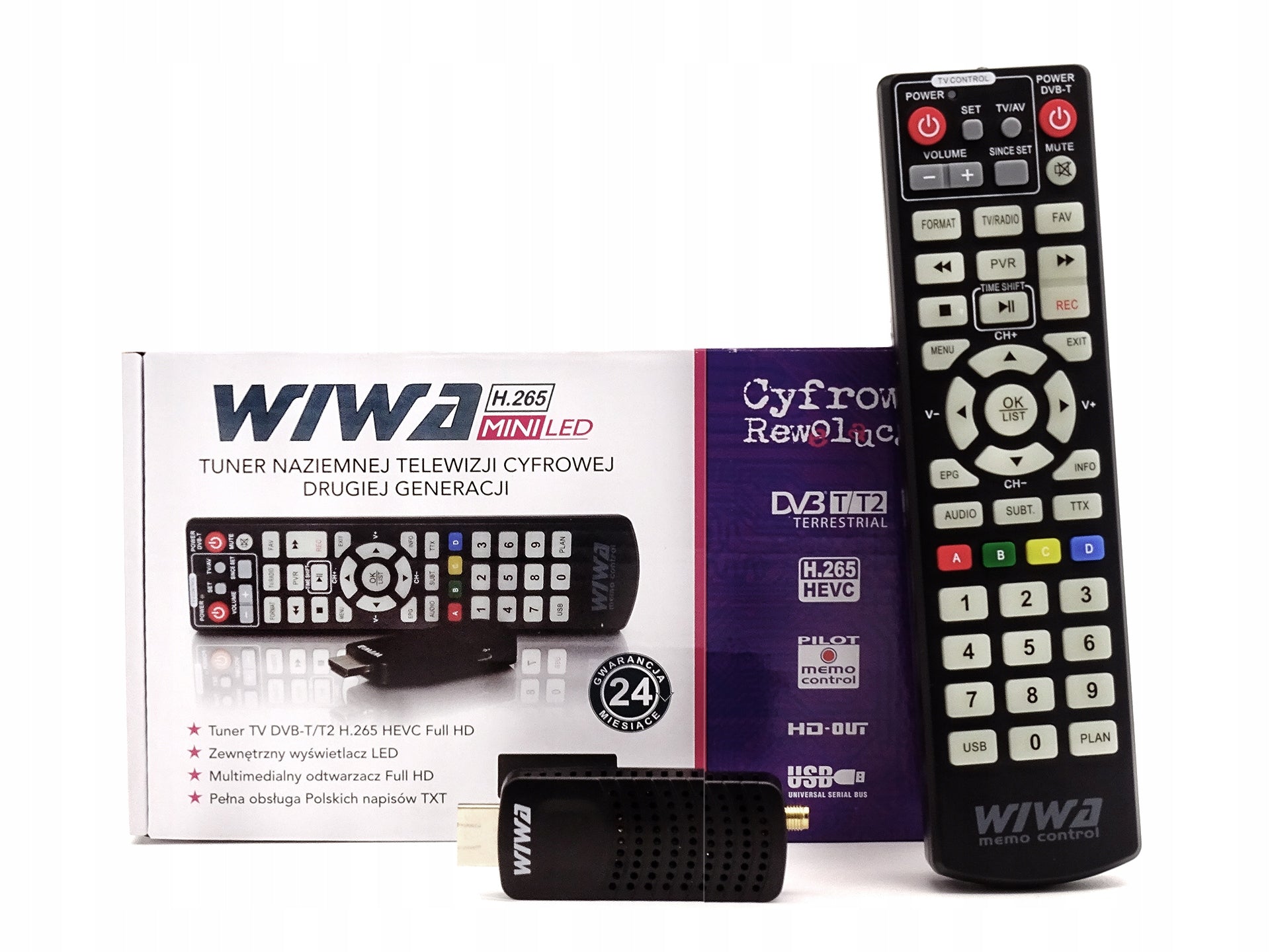 DVB-T2 terrestrial TV tuner WIWA H.265 MINI with HDMI LED display Packaging status original