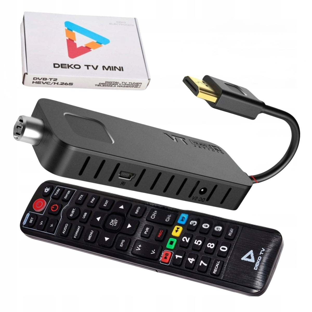 DVB-T2TV Set Top Box Tuner for Terrestrial TV Small Mini HDMI HEVC