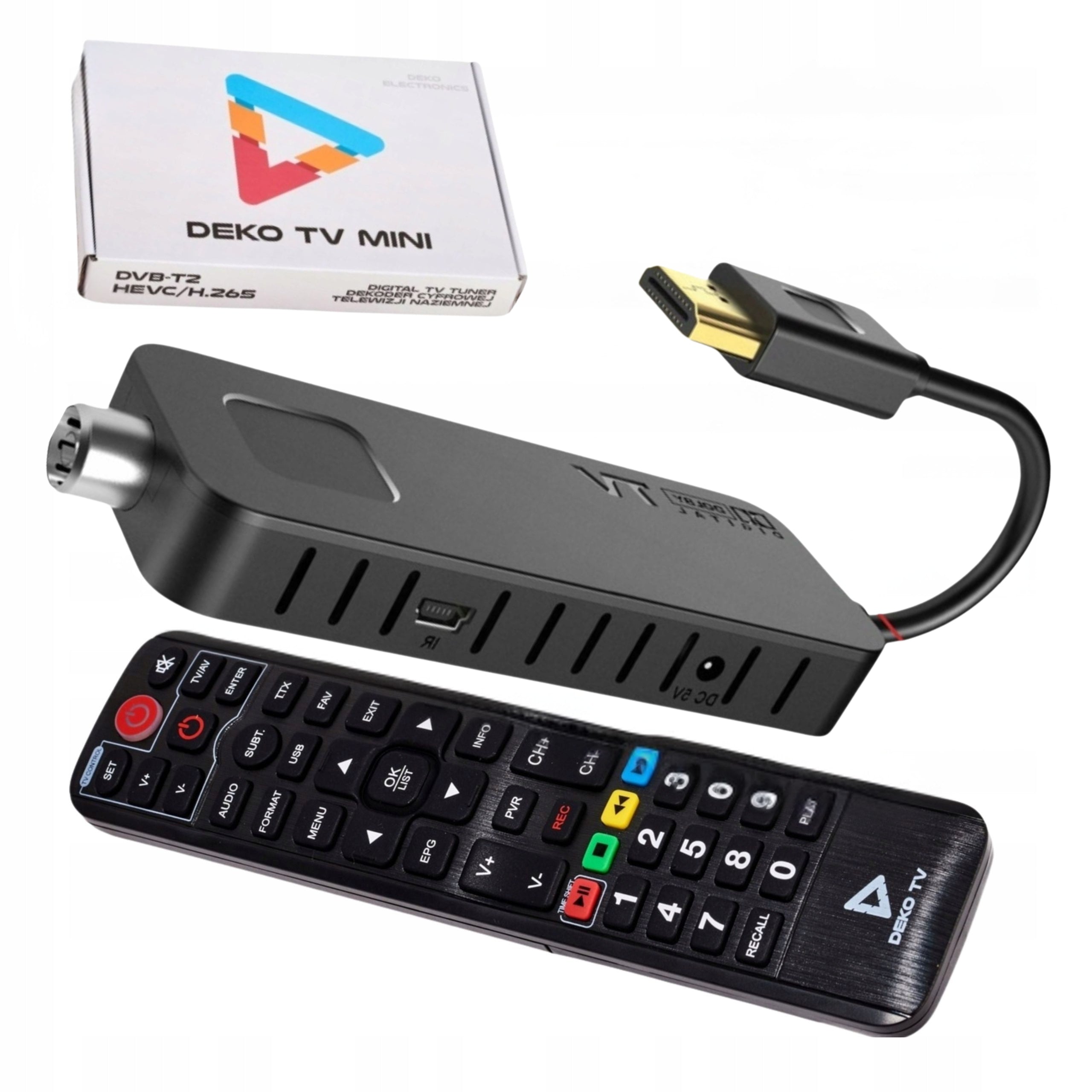 DVB-T2TV Set Top Box Tuner for Terrestrial TV Small Mini HDMI HEVC