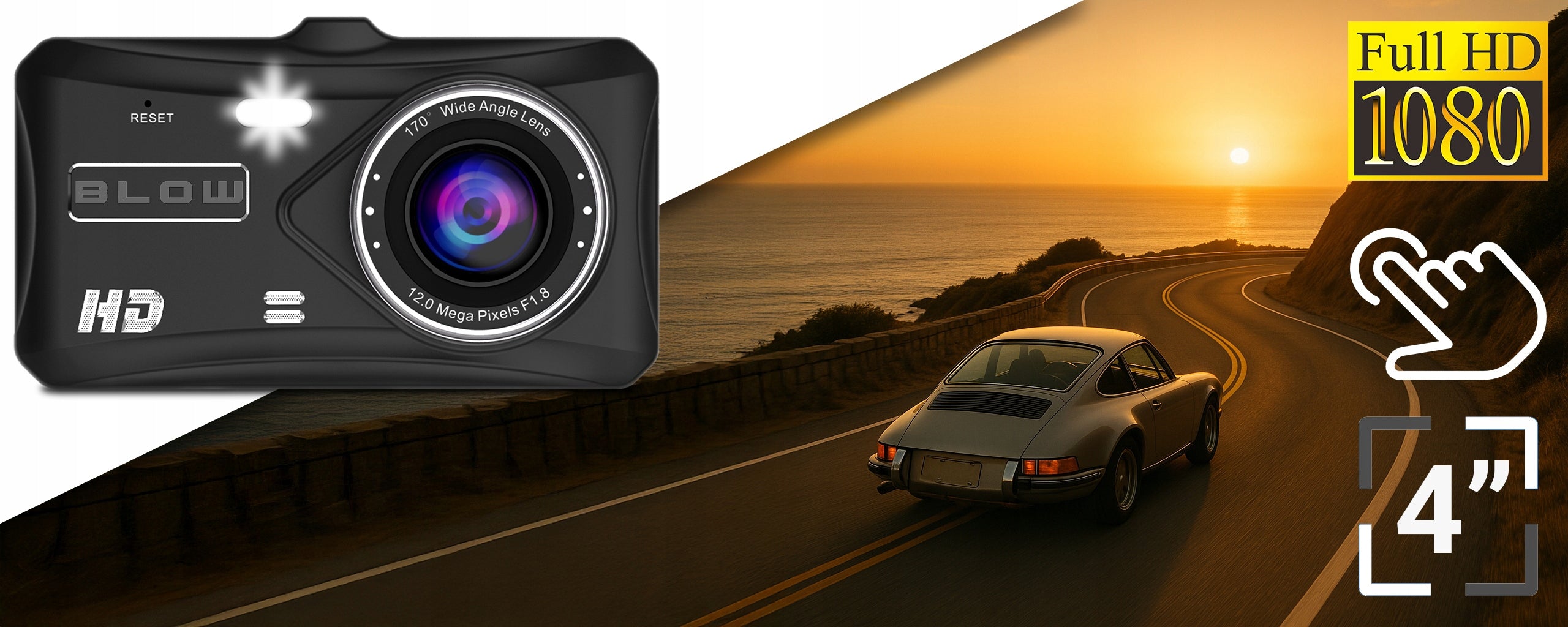 DVR CAR CAMERA REVERSING FULL HD TOUCH SCREEN FRONT REAR Packaging status original