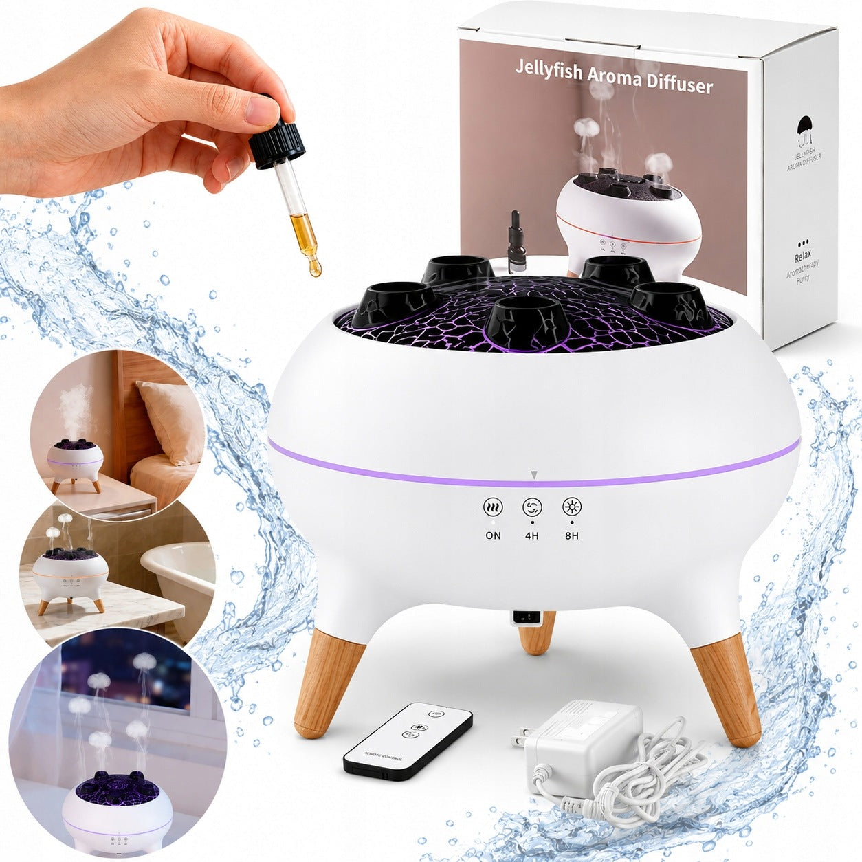 DYNAMIC HUMIDIFIER JELLYFISH ESSENTIAL OIL DIFFUSER LAMP
