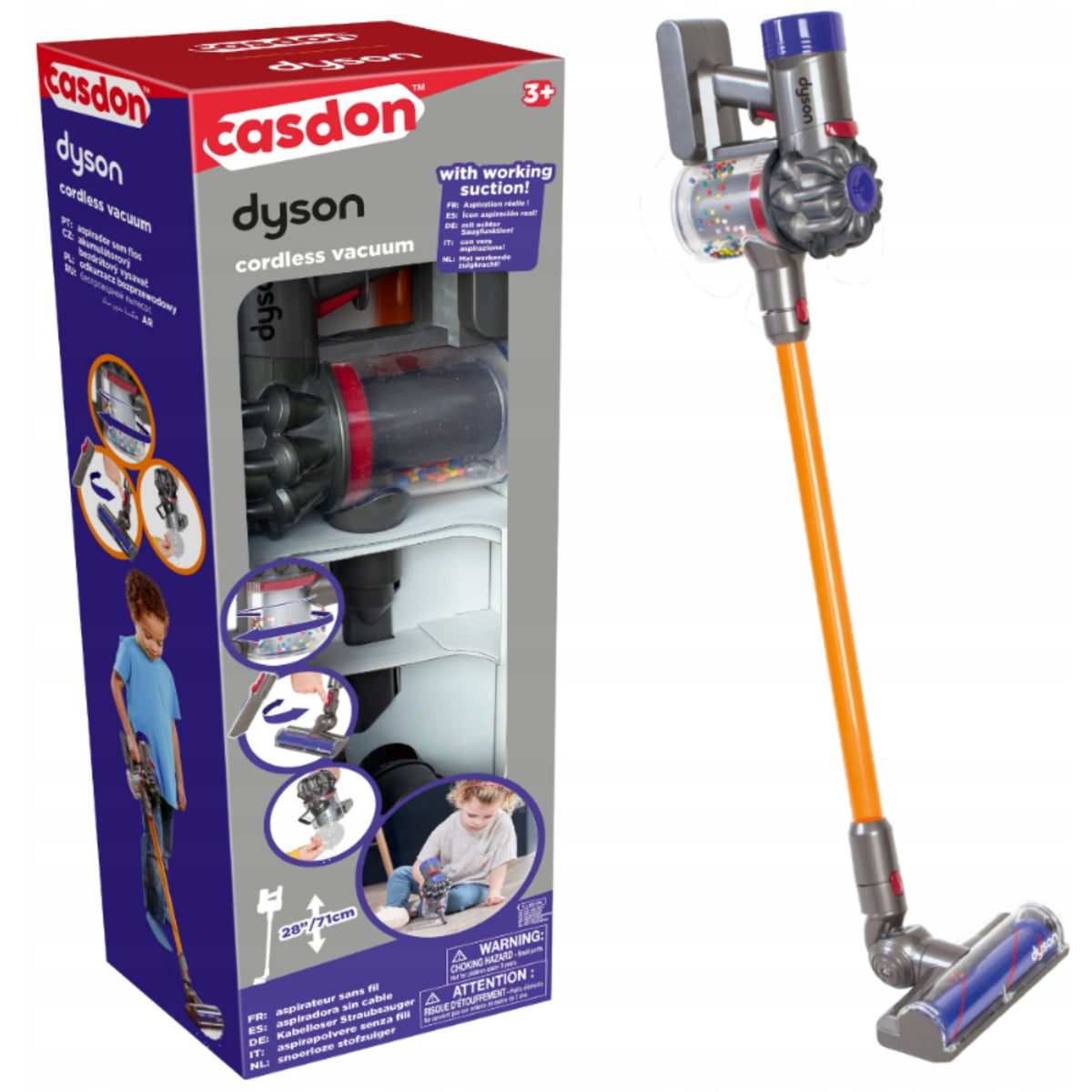 DYSON TOY CASDON UPRIGHT VACUUM CLEANER FOR CHILDREN DYSON WITH SOUND SET