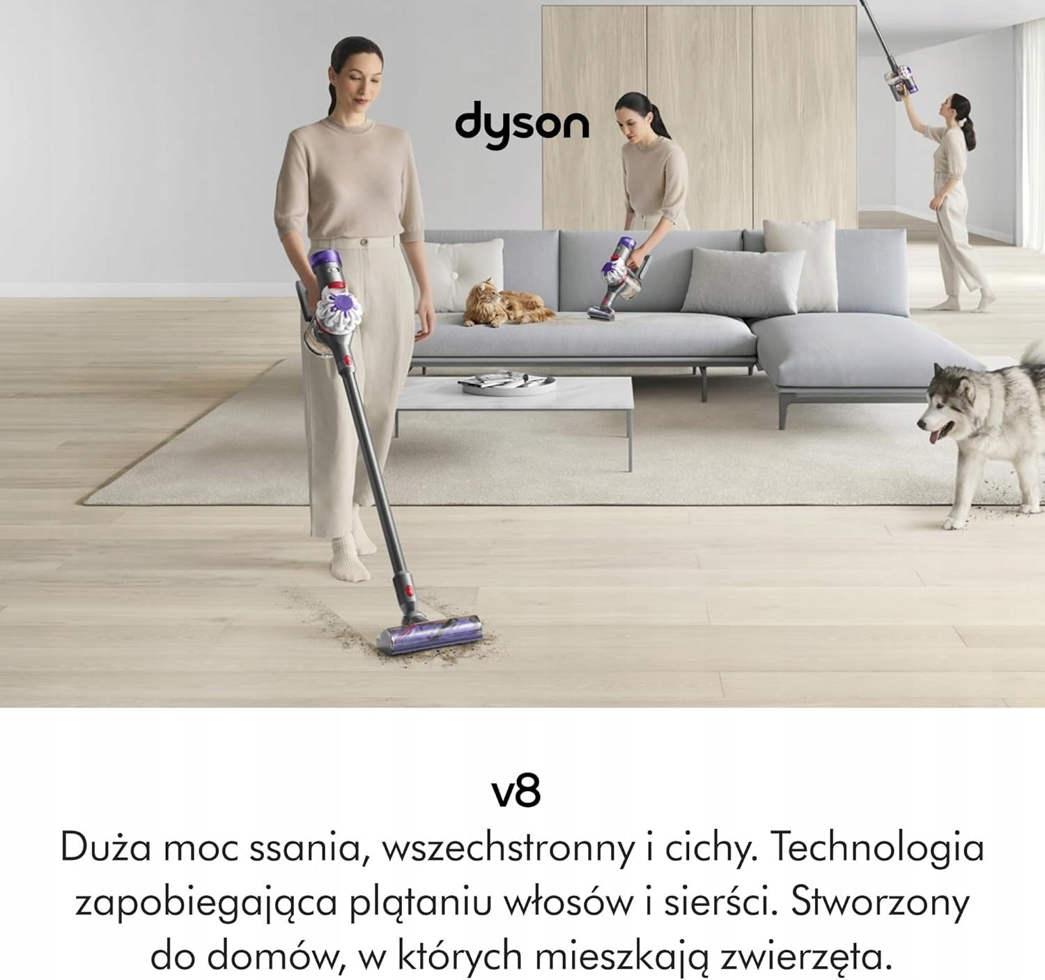 DYSON V8 ADVANCED CORDLESS UPRIGHT VACUUM CLEANER (SILVER/NICKEL)