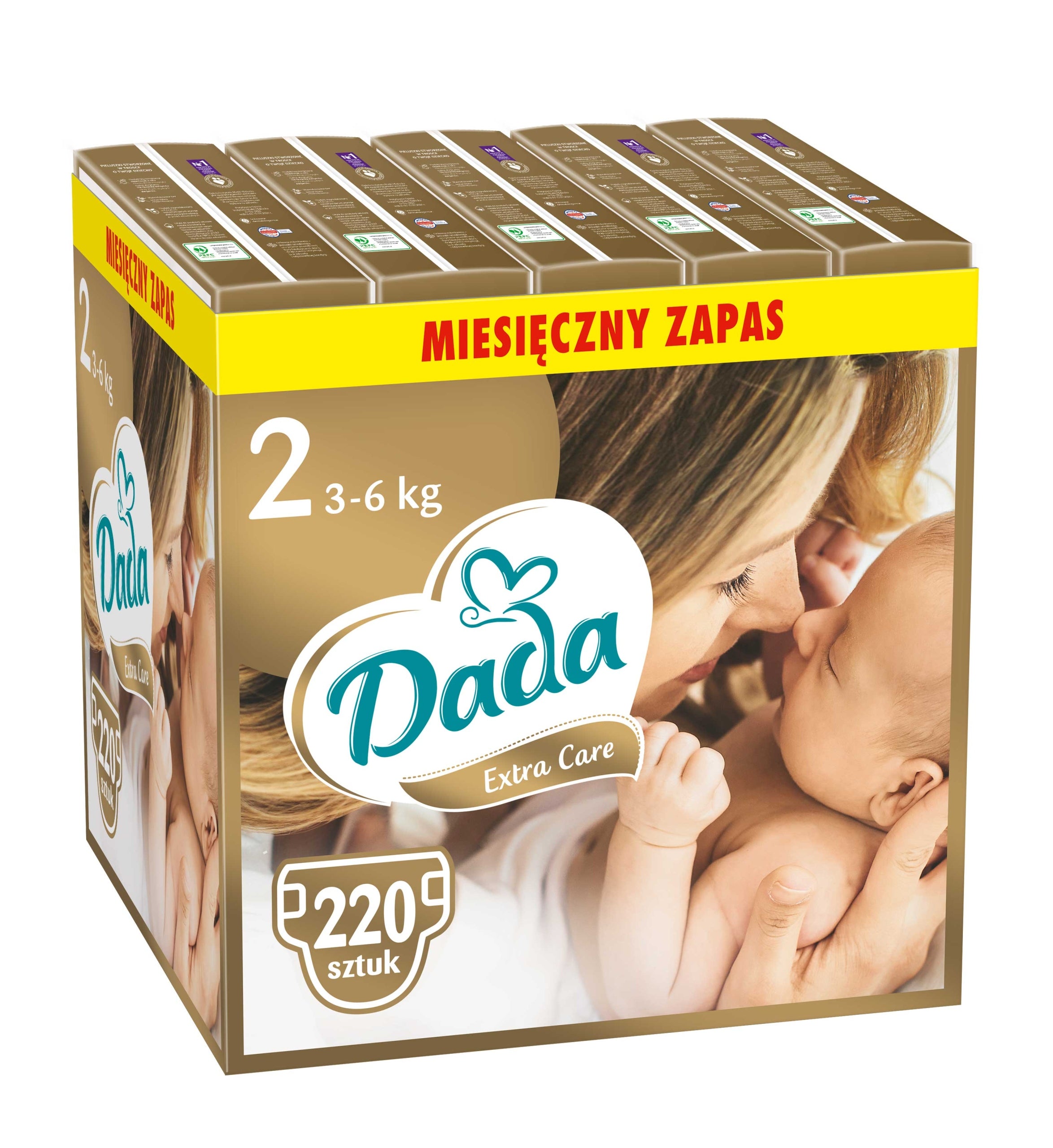 Dada Diapers Extra Care 2 5x44 pcs 3-6 kg 220 pieces Brand Dada